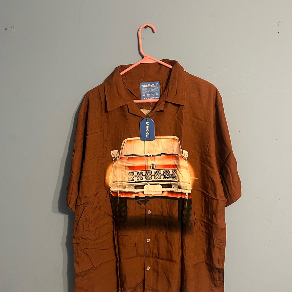 Chinatown Market Brown Button Down Shirt